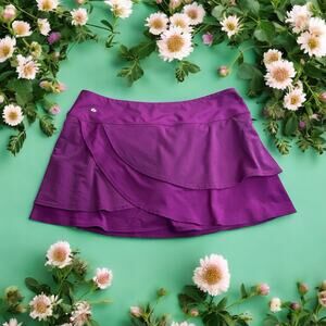 Bolle Magenta Tennis Golf Skort Sz Large Stretch Full Skirt Athletic Pickle Ball